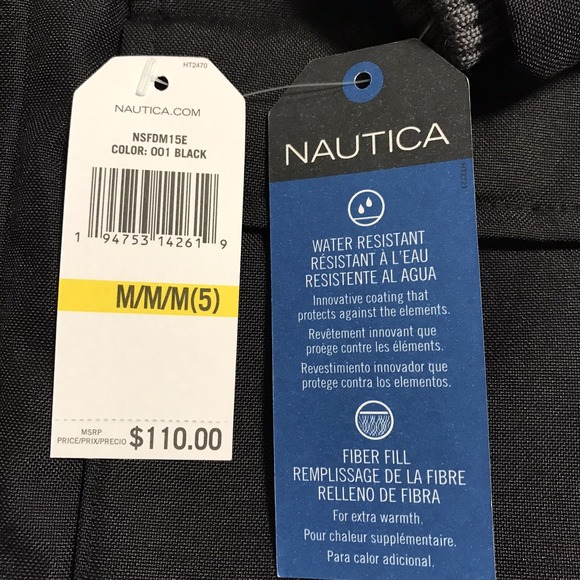 Nautica Little Boys Full Zip Snorkel Jacket Size 5 Black Gray Water Resistant - Picture 5 of 11